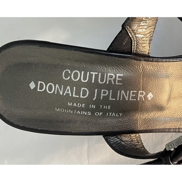Couture Donald J Pliner Womens Black Strappy Buckle Sandals Size 8 N - Picture 2 of 12